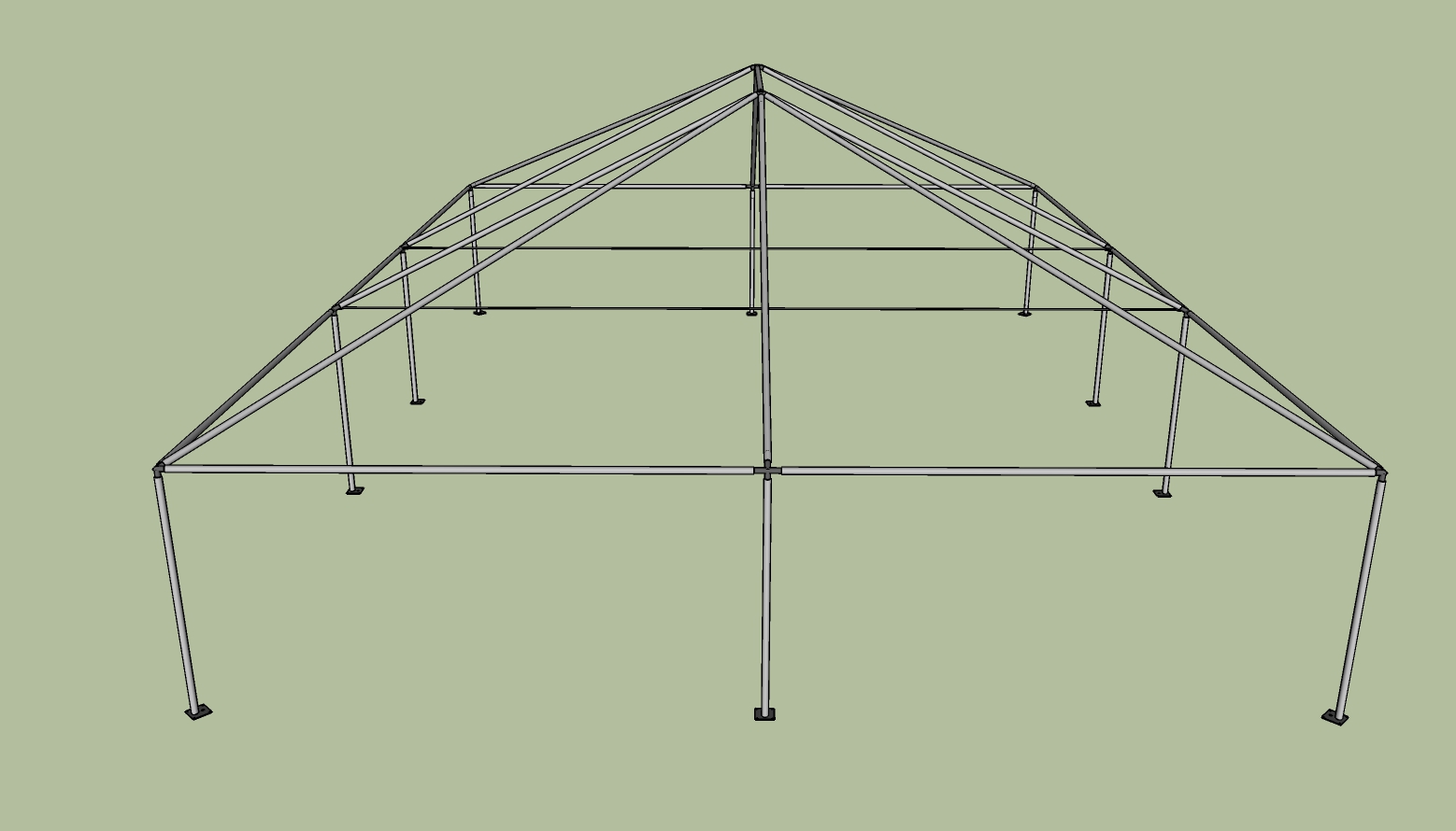 30x40 frame tent side view